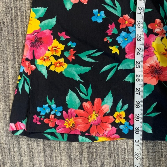 Laurissa Floral Maxi Skirt Vintage 80s Belted High Waist Rayon Blend‎ Size 10 - Picture 7 of 8